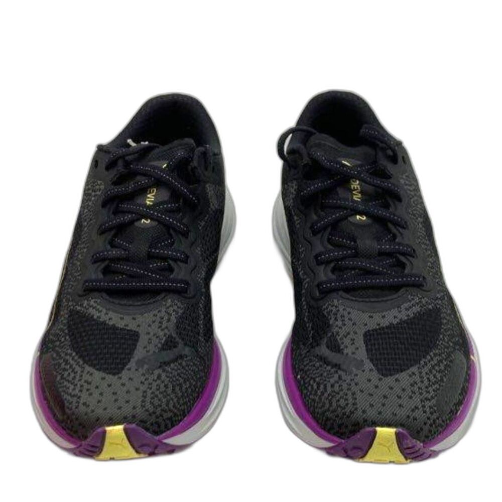 $160 Women's PUMA Deviate Nitro 2 Black Purple Athletic Running Shoes Size 6.5